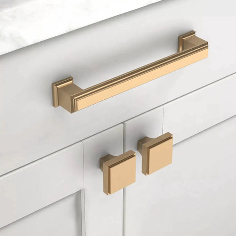 5 Pack 5 Inch Gold Cabinet Handles Champagne Bronze Kitchen Cabinet Pulls For Cupboard And Drawer Rust Proof Solid Metal Hardware Set