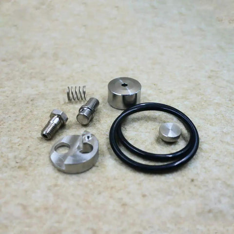 Water Jet Cutting Machine Waterjet Check Valve Repair Kit 010642 1 Spare Parts For Waterjet Intensifier Pumps 60K Includes Seat Outlet Inlet Poppet Spring Screw Housing And Two O Rings displayed on a surface