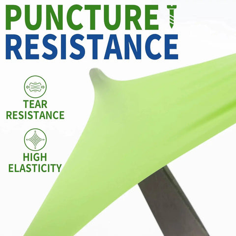 Image of Nitrile Disposable Gloves Powder Free Latex Free 3.5Mil Food Green Small 100pcs, highlighting puncture resistance and elasticity feature.
