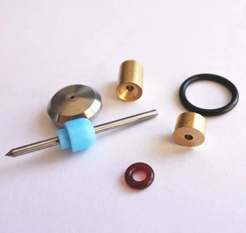 Waterjet On Off Valve Repair Kit For Insta 2 Water Jet Cutting Head Machine Parts Includes Poppet O Ring Seat High Pressure Valve Seal Seal Backup Ring And Bushing Long Service Life components displayed.