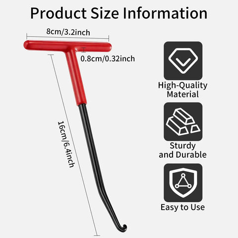 Two Pack Exhaust Spring Puller Tool T Handle For Motorcycle Dirt Bike Snowmobile with size and material details.