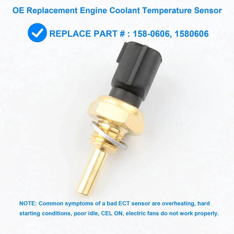 Engine Coolant Temperature Sensor Replacement 1580606 ECT Sensor Fits Nissan Infiniti with plug on white background