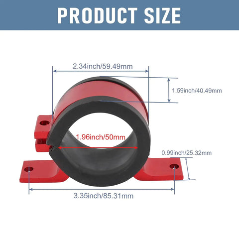 Product size of External In Line Fuel Pump High Pressure 12V For Gasoline Fuel Injection Replacement Kit with mounting bracket.