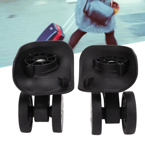 Rotatable Luggage Wheel Casters For Suitcases shown in black nylon, ideal for suitcase repairs and upgrades, ensuring smooth rolling.