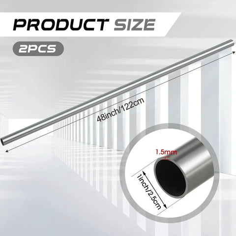 Two Pack 316 Stainless Steel Tubing 1 Inch Outer Diameter 25mm 16 Gauge One And A Half Millimeter Wall 48 Inch Length Each
