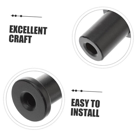 Close-up of black matte Barn Door Track Connector Kit And Stopper Set With Easy Installation Versatile Home Improvement Accessories.