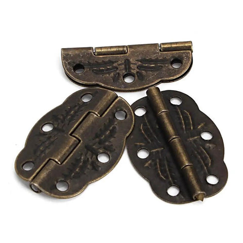 Vintage Engraved Bronze Butterfly Hinges for Cabinets and Jewelry Boxes Pack of 20 With Screws Included, 1.18 Inches Long By 0.83 Inches Wide