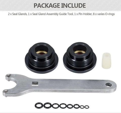 Front Mount Hydraulic Steering Cylinder Seal Kit With Pin Wrench For Pivot Front Mount Cylinders, Premium Aftermarket Replacement