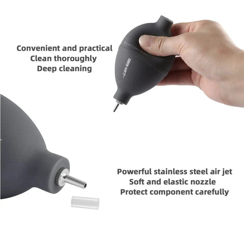 Air Blower And Cleaning Brush Kit For Espresso Machines And Coffee Grinders, All In One Dust Duster With Walnut Wood Handle CS7088 OS