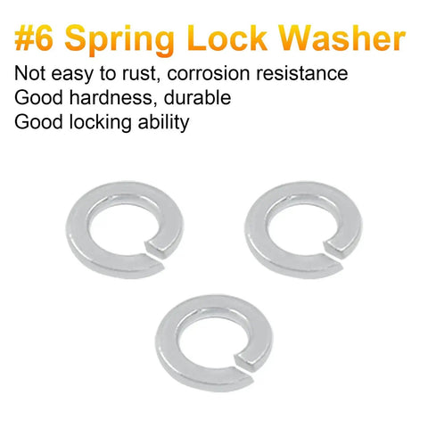 100 Pack Size 6 Stainless Steel Spring Lock Washers, Split Lock Washers, Thickened, Built Tough, Rustproof And Durable For Indoor Outdoor Use