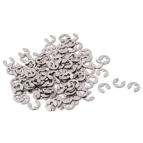 2mm Inner Diameter To 5mm Outer Diameter 304 Stainless Steel E Type Snap Ring E Clips Retaining Circlips Kit 100 Pcs