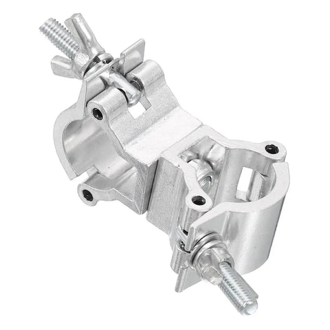 Side view of Beefy Aluminum Stage Lighting O Clamp With Double Buckle For 0.94 To 1.02 Inch OD Tubing Heavy Duty Pipe Mount 15 Lb Max Load