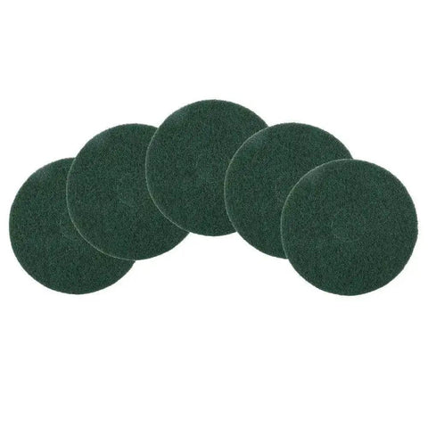 Green 17 Inch Floor Maintenance Pads For Wet Scrub On Buffers, 5 Pack, Washable And Reusable, Pro Grade Double Sided Use