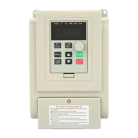 Rugged 2.2kW Variable Frequency Drive VFD with easy terminal wiring and big heat sink for 120V to 220V motors, front view
