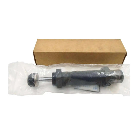 Heavy Duty Hydraulic Buffer Set Of Short Mechanical Parts In Sizes AC0604 AC0806 AC1007 AC1008 AC1210 AC1410 AC1412 AC1416 AC1005 For Machinery And Equipment Durable And Reliable Buffers, wrapped in plastic with box behind.