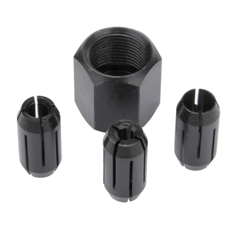 Replacement Collet And Nut Kit For RotoZip Spiral Saw Tools And Drywall Routers Includes One Eighth Inch Collet One Five Thirty Second Inch Collet And One Quarter Inch Collet With Nut