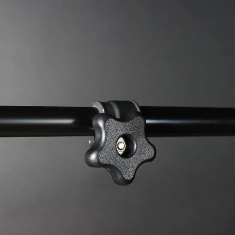 Side view of 5/16 Inch Threaded Knob Kit With Bolts And Washers, attached to a T-track, showing clamping knob in use.