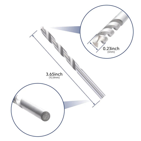 Heavy Duty Black Stainless Steel Eye Bolts With Nuts And Washers Set One Quarter Inch Thread Four Inch Mount Length Five Inch Total Length Drill Bit