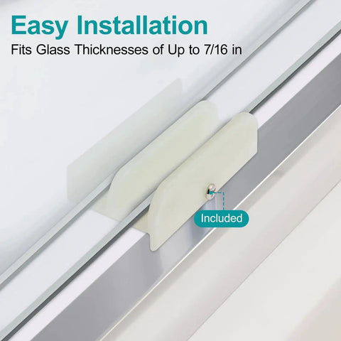 Sliding Shower Door Bottom Track For Top-Hung Glass Doors, Designed For 7/16 Inch Thick Glass And 1/2 Inch Channel, Easy Installation