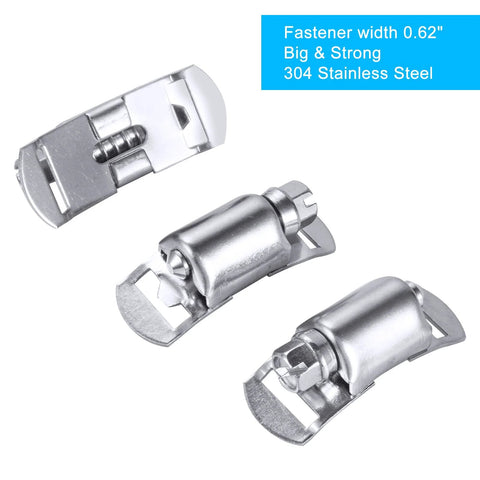 STEELSOFT stainless steel DIY band clamp components, three large hose/duct clamps for 2.5-115 in diameter