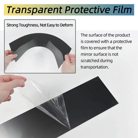 Peeling protective film from 8Pcs Glossy Black Exterior Pillar Trim Covers for HRV 2016 to 2022 showing mirror finish.