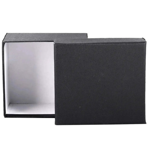 Black open box packaging for Moon Shaped Natural Agate Pull Handles Set Of 2 For Dresser Cupboard And Cabinet Drawers With Screws.