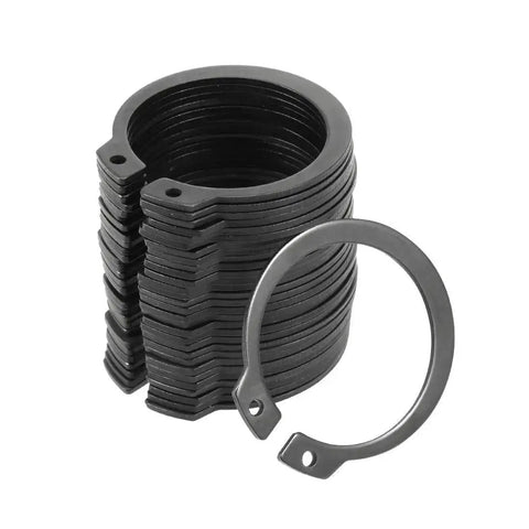 33.5mm External Circlip Set For Shafts, C Clip Retaining Rings In 65Mn Steel, 30 Pack, shown in a stack with one ring displayed separately