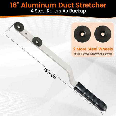 16 Inch Steel Duct Stretcher With Ergonomic Wave Grip And Extended Bend For Extra Clearance Built Tough Drive Cleat Installation