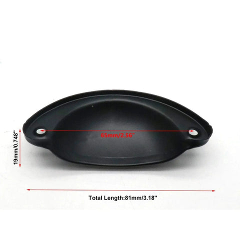 Black Cup Pulls Cabinet Handles Vintage Shell Shaped Decor Pulls For Furniture Hardware Drawer Pulls Front View