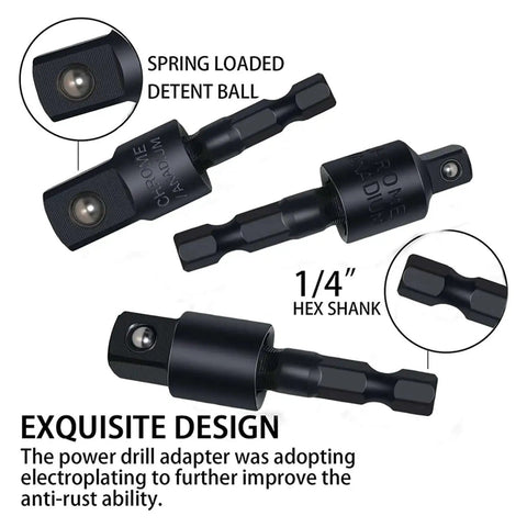 17 Piece Flexible Drill Bit Extension Kit With 3 Rotatable Socket Adapters 2 Hex Shank 105 Degree Right Angle Attachments