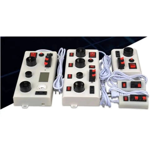 8-Piece 2-Way Speaker Terminal Block With Spring Push Release Connector set, showcasing terminals and wires for setup.