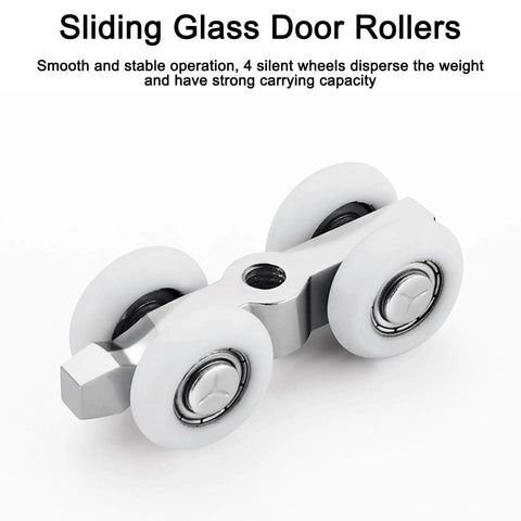 Ultra Quiet Roller Sliding Glass Door Track Kit For Barn Pocket Wood Closet Or Bypass Doors, ceiling mounted with wheels