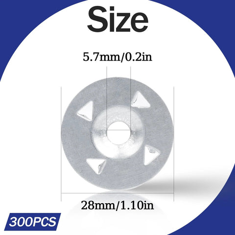 Ranstac stainless steel foam board fastener washer, 28mm outer diameter, 5.7mm inner hole, 300pcs pack.