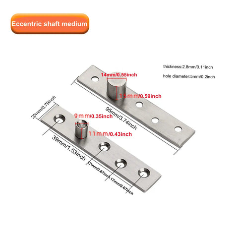 2 Pack Hidden Door Pivot Hinges Solid Stainless Steel Concealed Hinges For Bookcase And Secret Doors 270 To 360 Degree