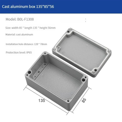 Open IP66 Waterproof Cast Aluminum Junction Box For Outdoor Electronic Project And Explosion Proof Electrical Enclosure, 135x85x56mm