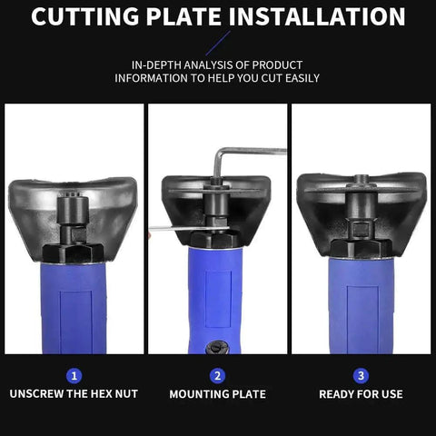 Steps for Cutting Plate Installation on 3 Inch Air Cut Off Tool Kit With Five 3 Inch Cutting Discs, Pneumatic Metal Sheet Cutter