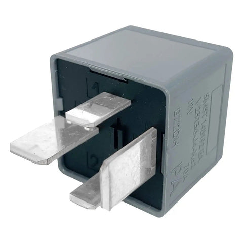 Close-up of a 4-pin SPST relay from a 2-Pack 70A 12V DC Relay for Heavy Duty Cooling Fans and Electrical Systems, compatible with Ford Escape 2013-2019.