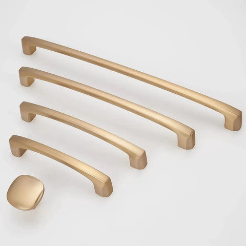 10 Pack 5 Inch Champagne Bronze Cabinet Handles For Kitchen Cabinets And Furniture Pulls displayed on a white background