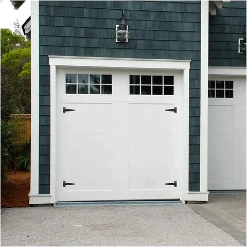 Hidden Cross Hinge Concealed Mortice 180 Degree Opening Folding Door Hinge Adjustable Invisible Door Hinge visible on white garage door