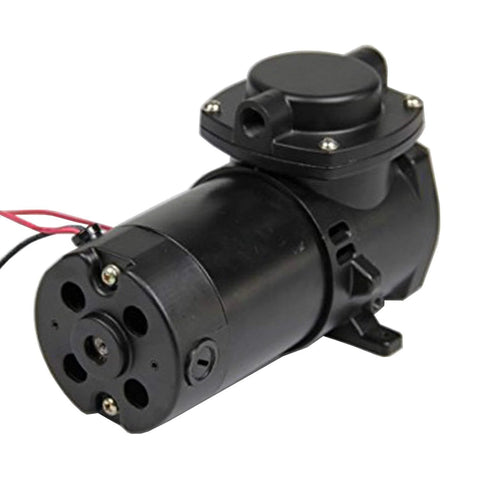 12V DC oil-free diaphragm air pump, black plastic housing, outdoor use, 35 L/min