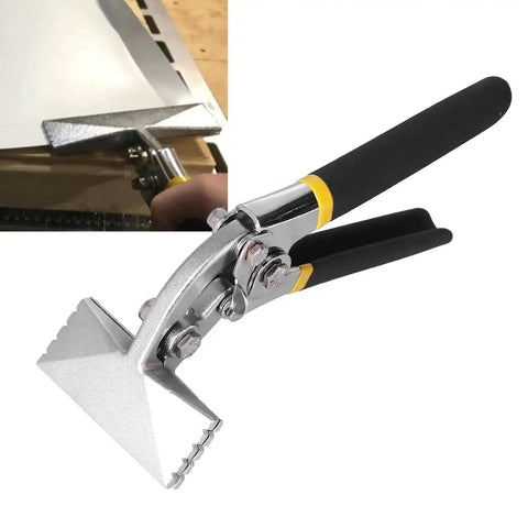 Heavy Duty Alloy Steel Hand Seamer Pliers with grippy non-slip handles for bending and flattening sheet metal, eighty millimeter size.