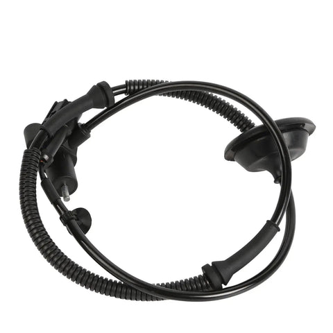 Pair of ABS wheel speed sensors with wiring harness for rear left and right, black.