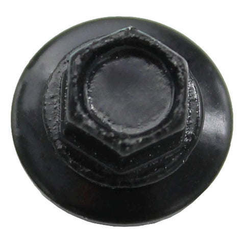 Close-up of Bulk 250 Heavy Duty Black Hex Washer Roof Screws One And One Half Inch Self Tapping Metal To Wood With EPDM Washer