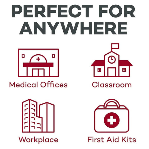 Lifesaving Automated External Defibrillator Plus use in medical offices, classrooms, workplaces, and first aid kits illustration.