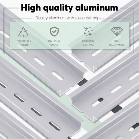 15 Pieces Slotted Aluminum DIN Rails, 4 Inch Long, 35mm Wide, 7.5mm High displayed with high quality aluminum