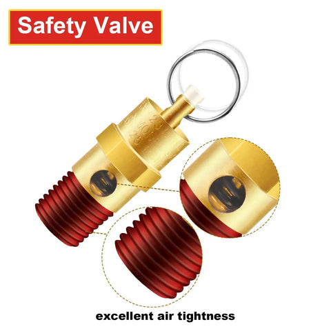 Two Pack Brass Pressure Relief Valves For Air Compressors One Quarter Inch NPT 200 PSI Safety And Check Valve Set detail view