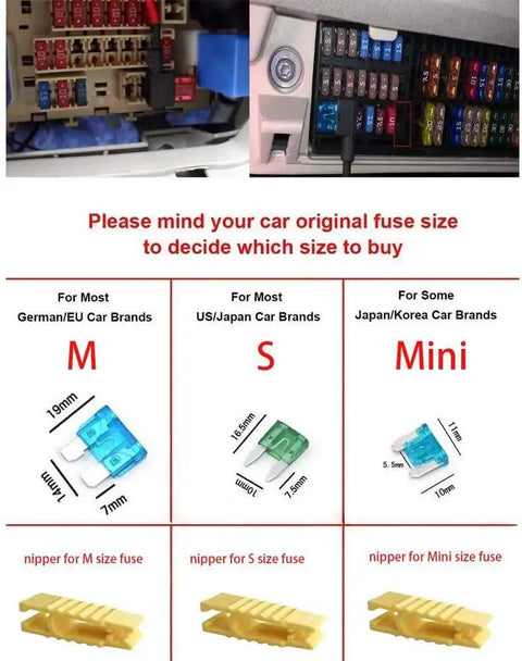 Car fuse sizes guide with 12V Add A Circuit Fuse Tap Adapter For Car Cigarette Lighter With 3.3 Ft 1 m 18 AWG Cable And Fuse Holder Easy Install Power Tap For Upgrading Your Ride Electrical System.