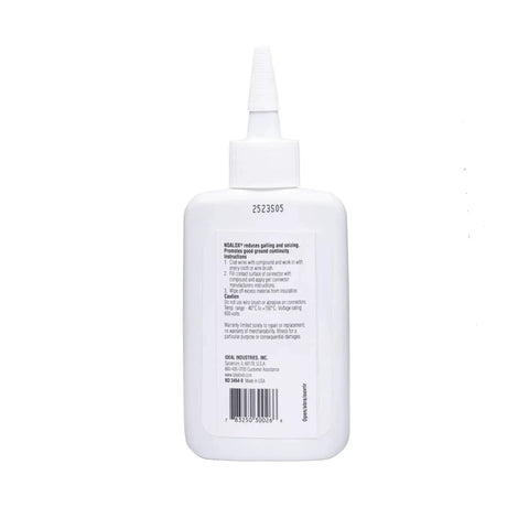 Back view of Noalox Anti Oxidant Compound For Aluminum Conduit Joints Reduces Galling And Seizing With Zinc Particles 4 Oz Bottle