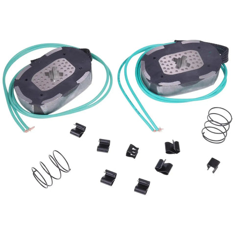 Two AIVWUMOT 10-inch electric trailer brake magnets with turquoise wiring and mounting hardware