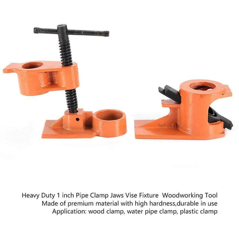 1 Inch Pipe Clamp Set With Cast Iron Jaws Vise Fixture For Woodworking Cabinets And Boxes Holds Wood Tight During Glue Ups DIY Friendly Clamp Kit